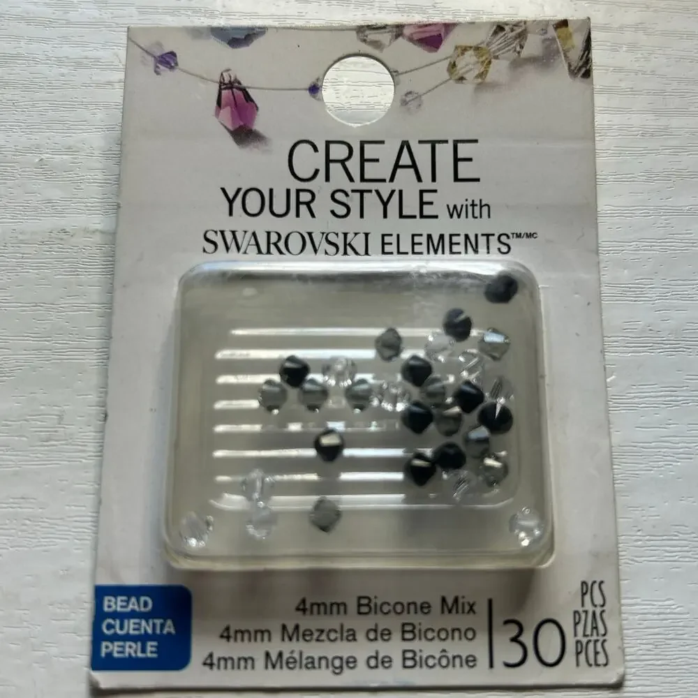 EK Success Swarovski Crystal Black Bead Mix Lot NOS